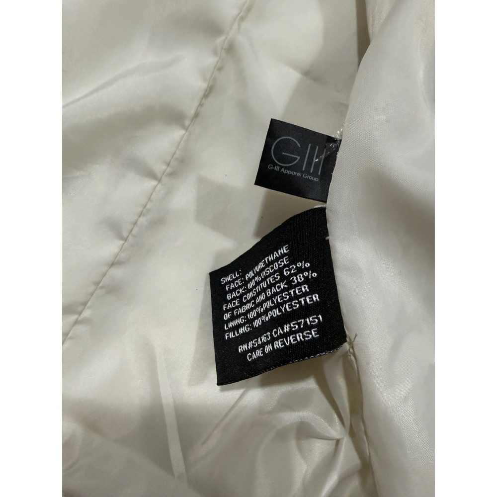 Black Rivet Womens Quilted Faux Leather Moto Jacket Cream Off-White Size L - Picture 5 of 8